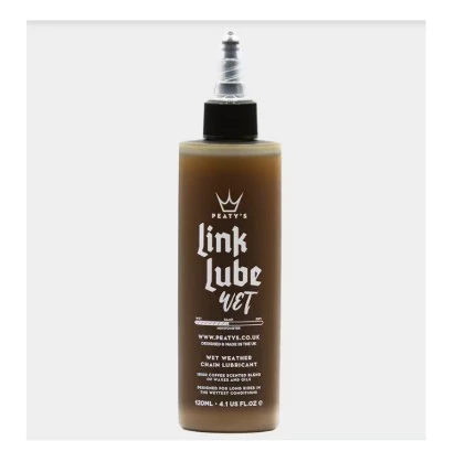 1. Peaty's Link Lube Wet 120ml, solutie ungere si intretinere lant bicicleta, 1 aplicare la 300 km, biodegradabil