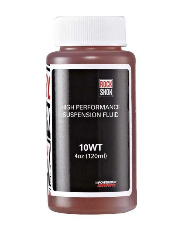 1. Ulei RockShox 10WT pentru amortizoare, 120 ml, rezistent la temperaturi variate