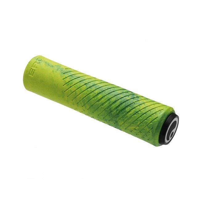 1. Set mansoane bicicleta Ergon GXR, air cell rubber, pentru MTB / cross country, ergonomice, dopuri capete, culoare galben verde