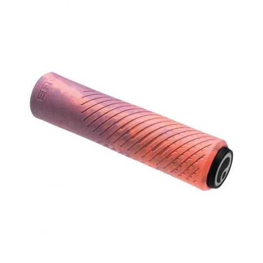 1. Set mansoane bicicleta Ergon GXR, air cell rubber, pentru MTB / cross country, ergonomice, dopuri capete, culoare roz si mov