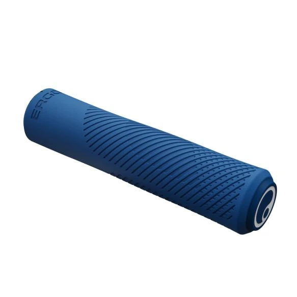 1. Set mansoane bicicleta Ergon GXR, air cell rubber, pentru MTB / cross country, ergonomice, dopuri capete, culoare albastra