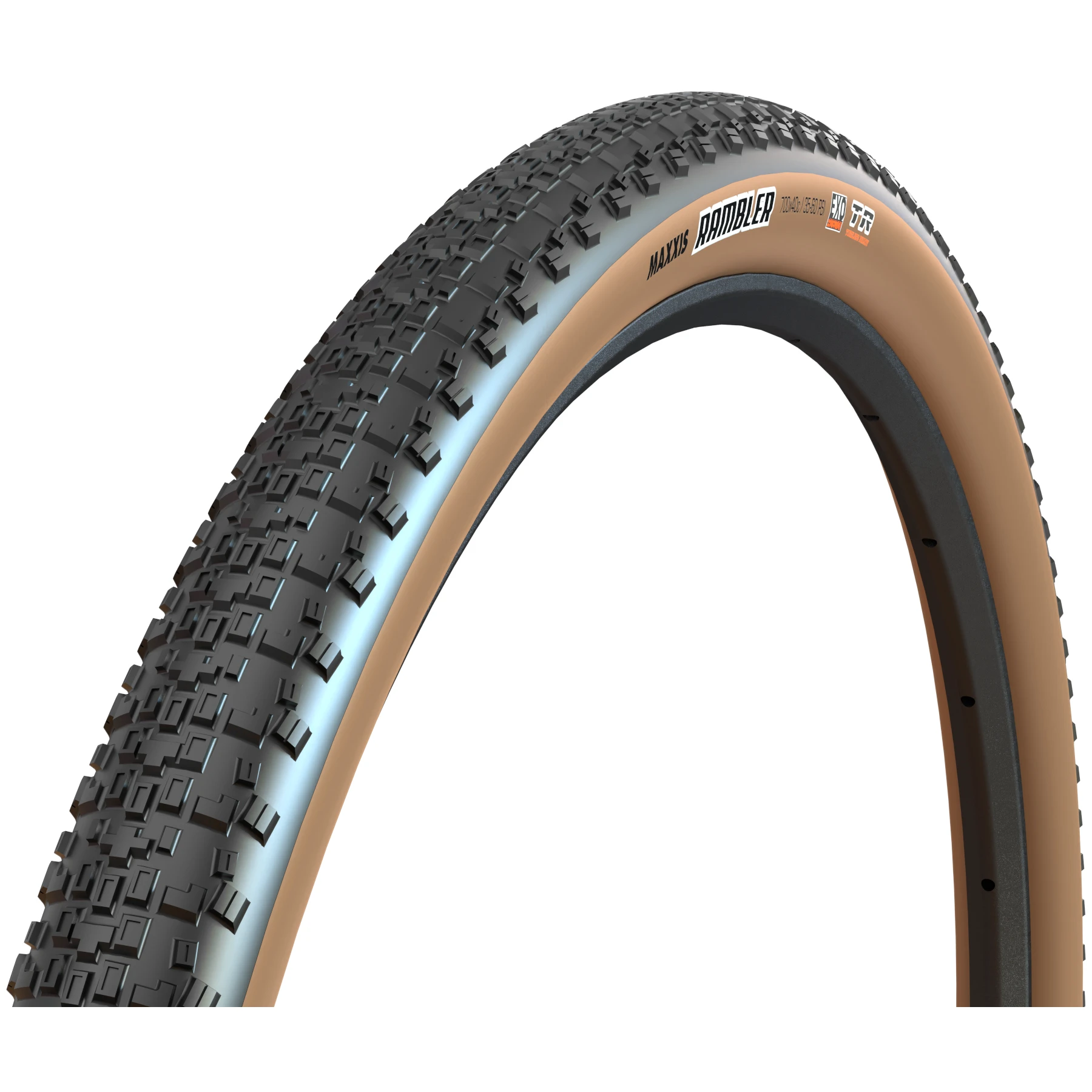 1. Cauciuc bicicleta Maxxis Rambler 700x40, gravel, tanwall, EXO, TR