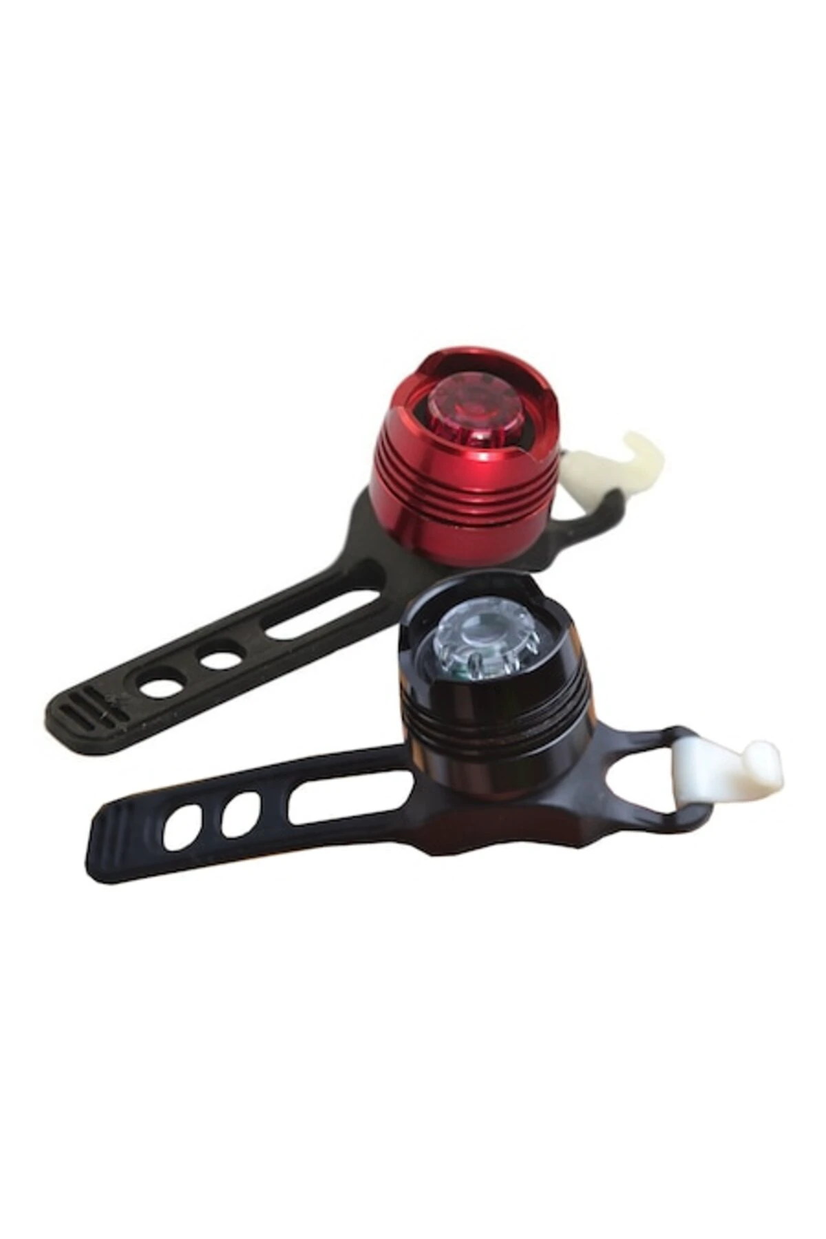 1. Set 2 bucati, Far + stop ruby LED, 3 moduri luminare, aliaj aluminiu, baterii incluse, negru + rosu