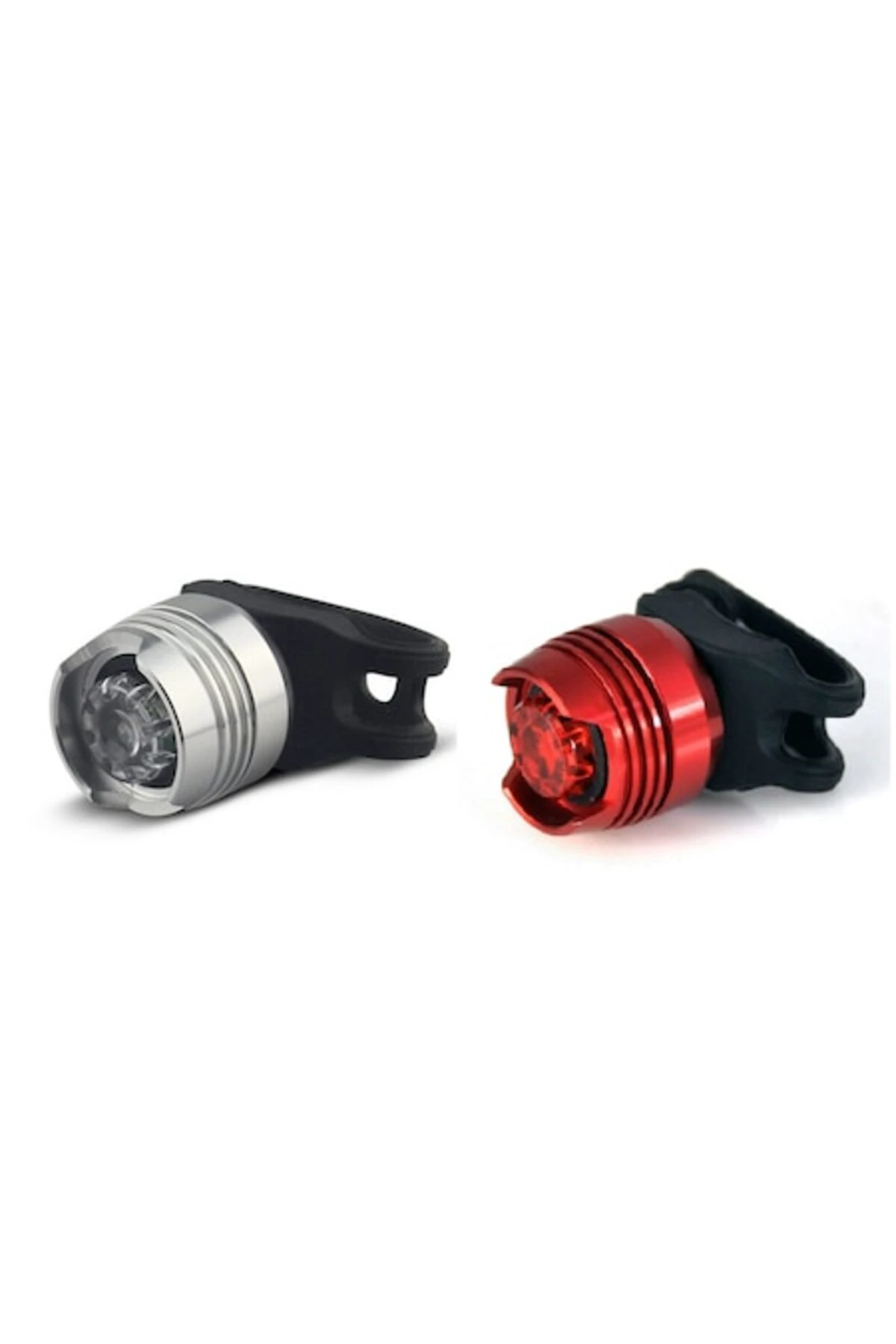 1. Far + stop ruby, set lumini, 3 moduri luminare, aliaj aluminiu, silver + rosu