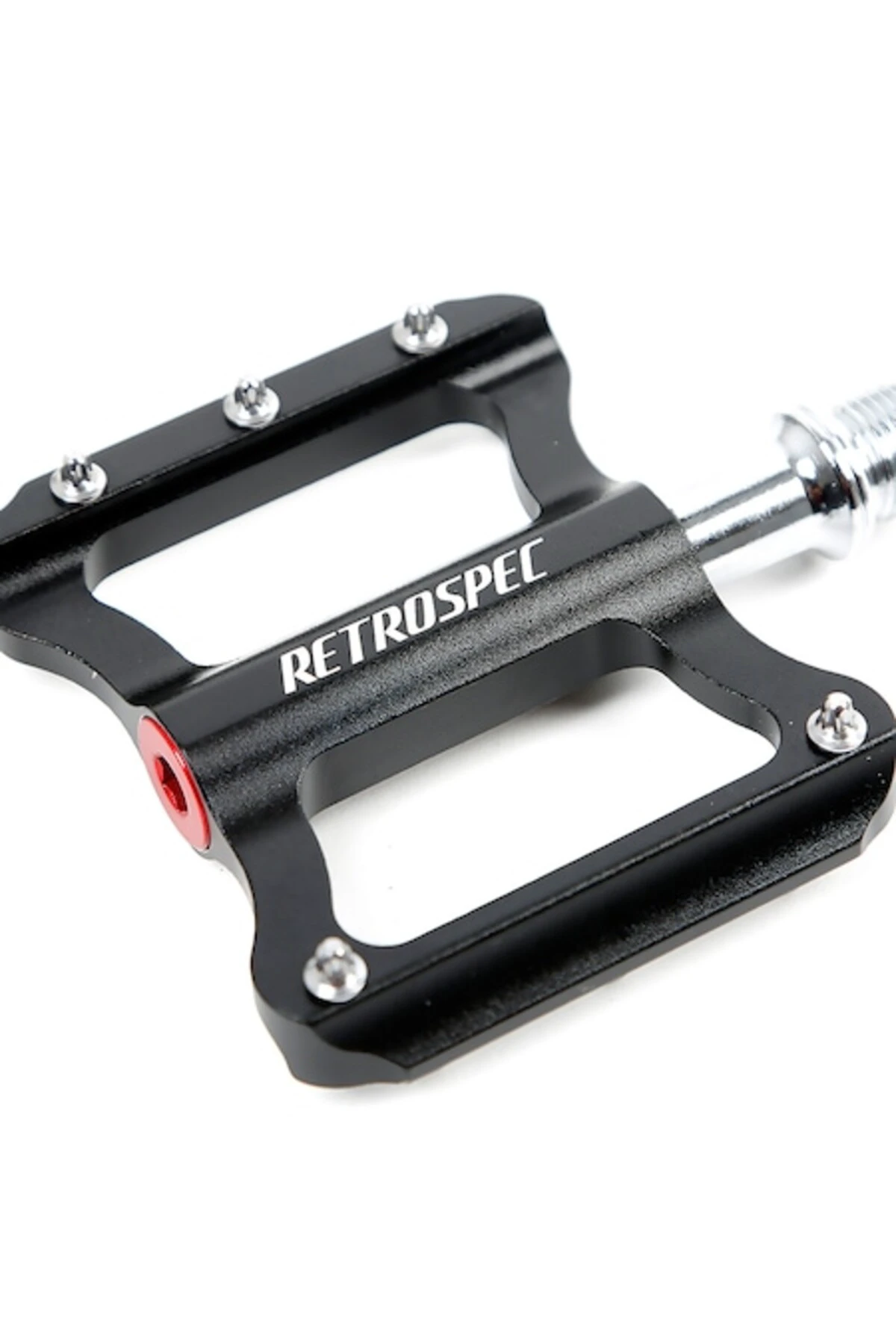 1. Pedale otel RetroSpec, sistem cu rulment, 9/16 inch, cu crampoane, negre