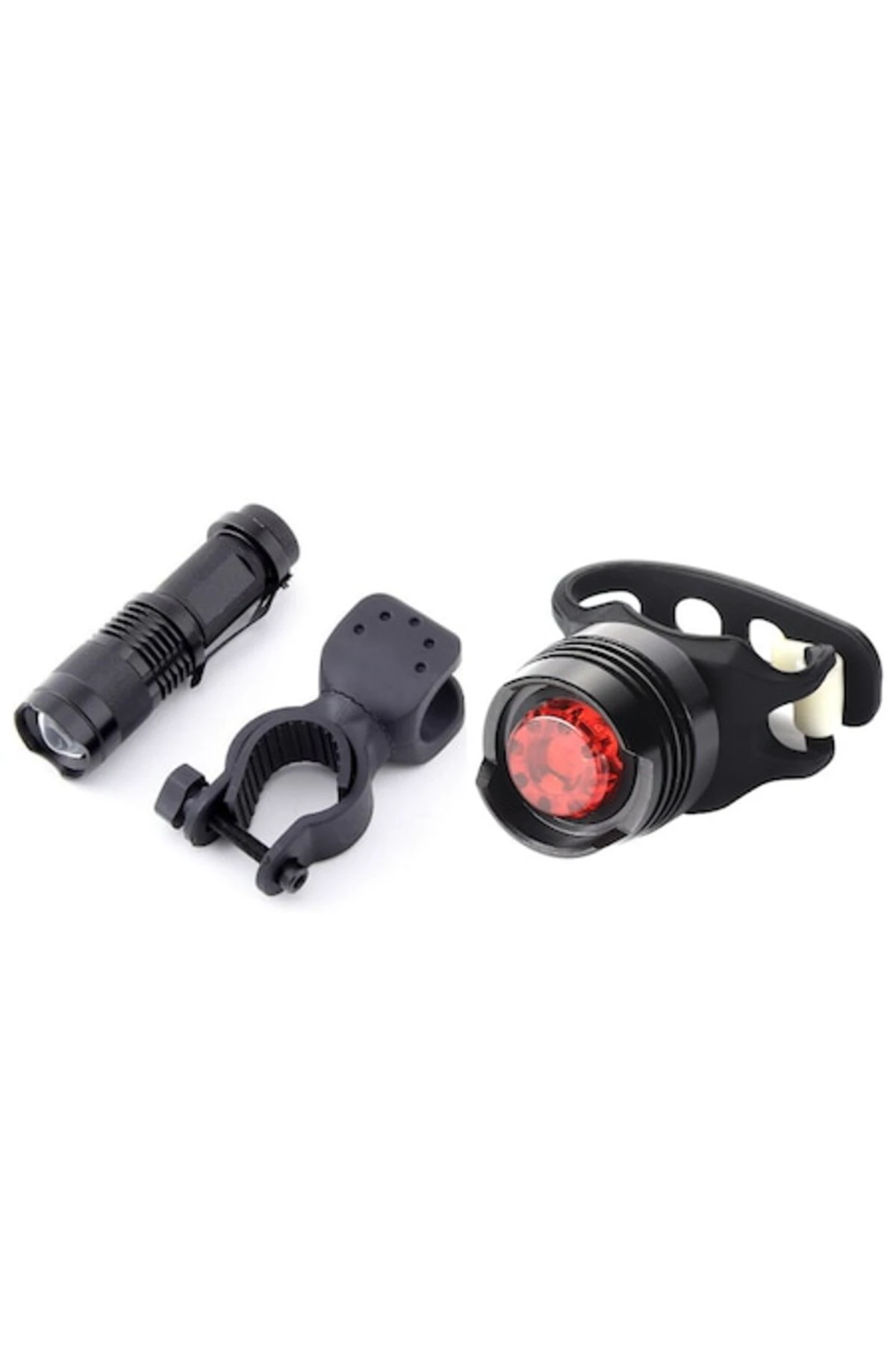1. Set 2 bucati, Far fata Q5 focus zoom, stop spate ruby LED, 3 moduri luminare, set lumini, negre