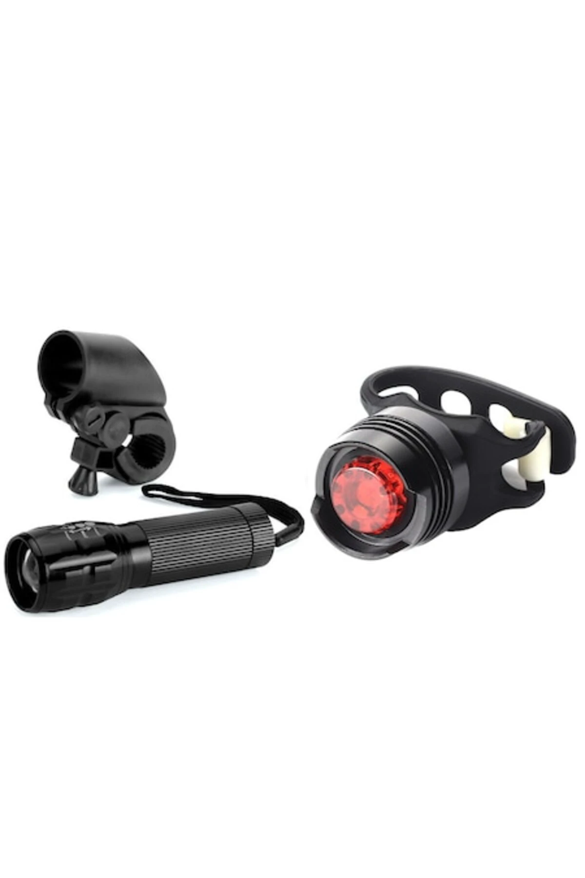 1. Set 2 bucati, Far fata zoom, stop spate ruby, aluminiu aliaj, negru