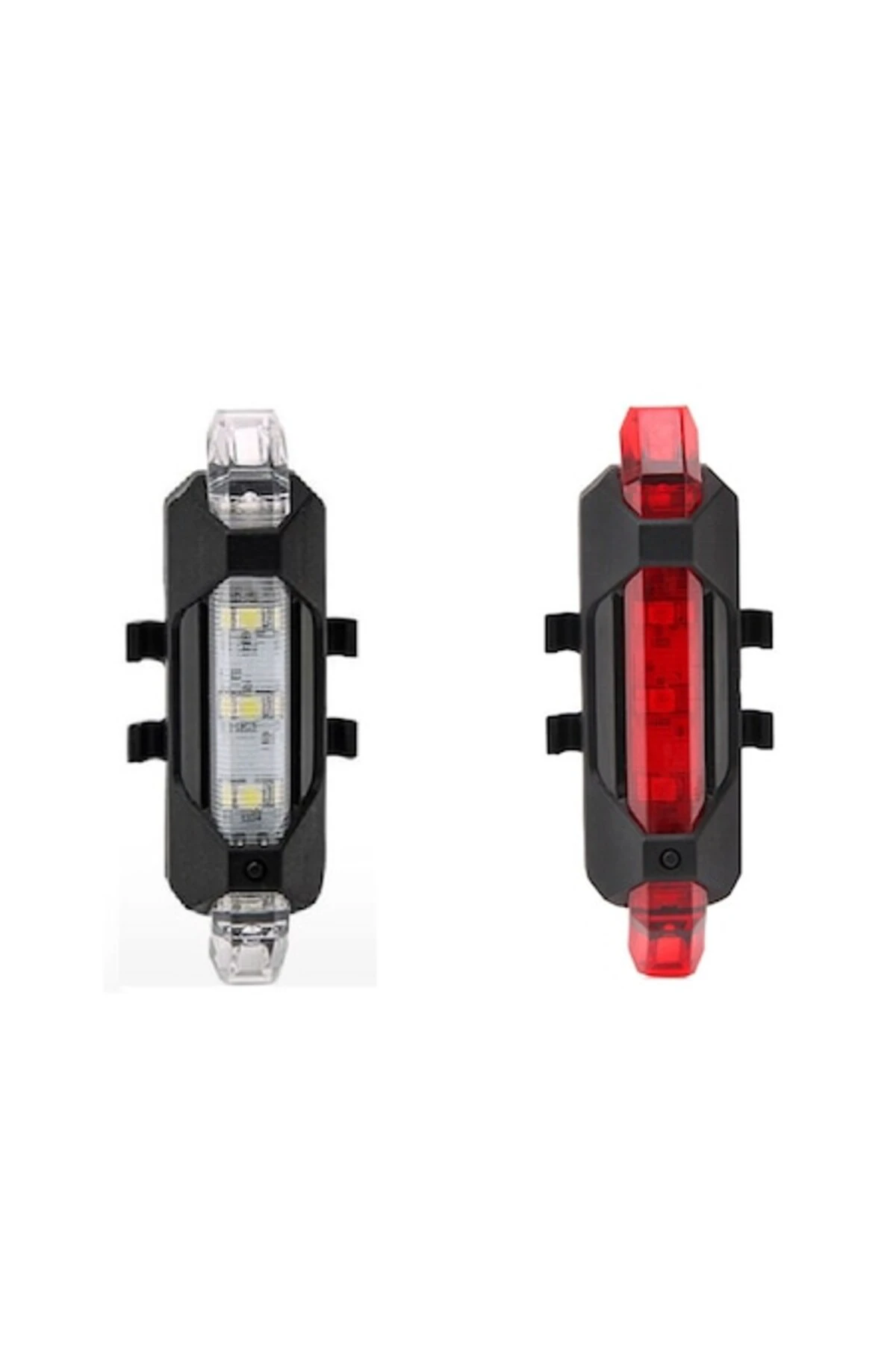 1. Kit lumini bicicleta & trotineta - Far + Stop LED USB, Reincarcabile, Rezistente la Apa