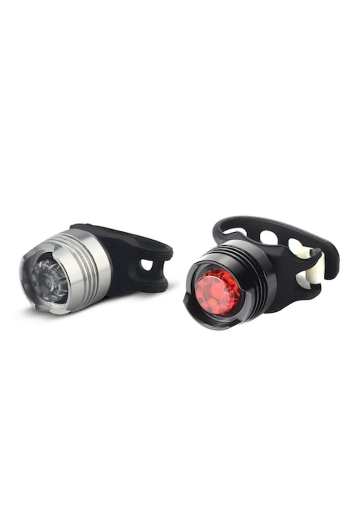 1. Far + stop ruby LED, aliaj aluminiu, baterii incluse, silver + black