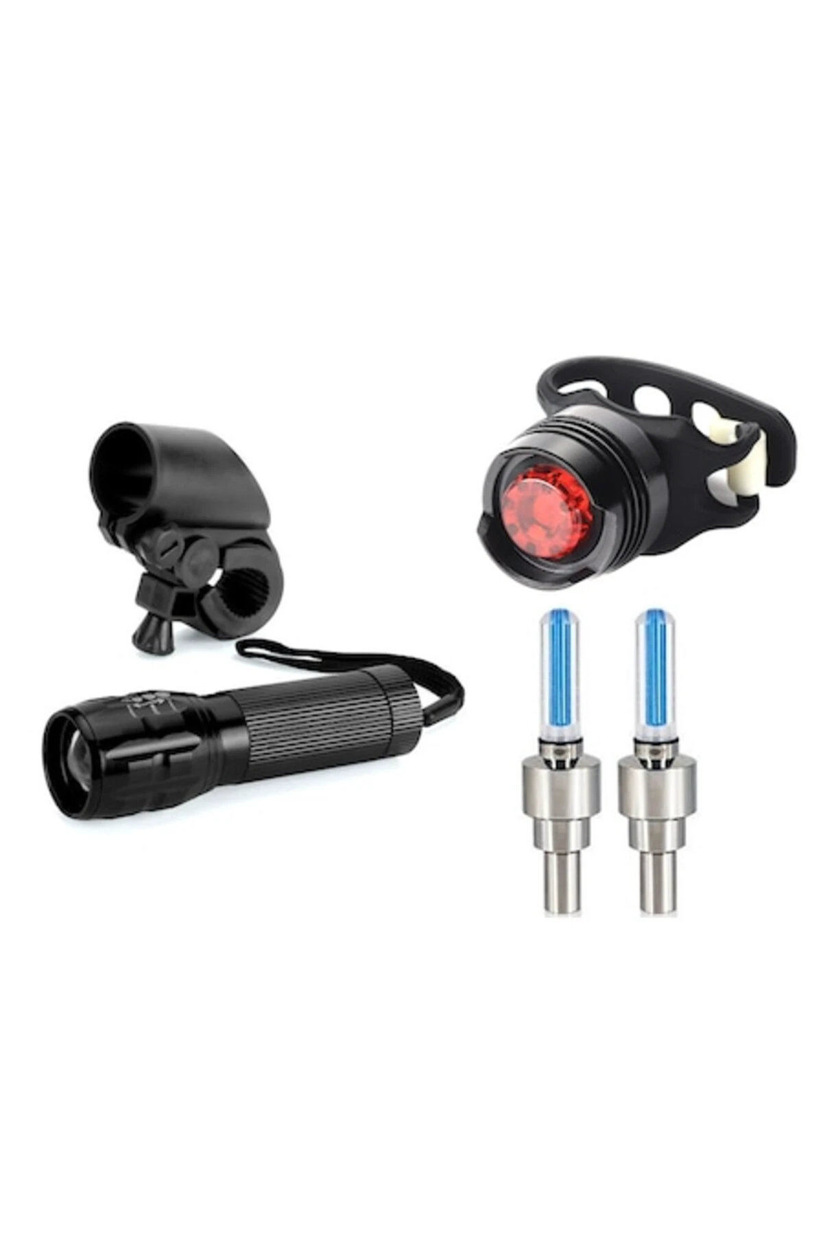 1. Far fata zoom, stop spate ruby, lumini valve, set complet luminare, aluminiu aliaj, negru