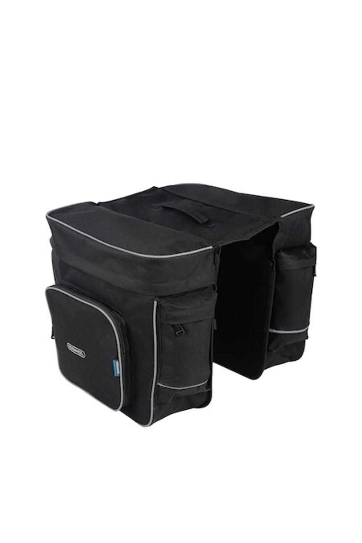 1. Geanta dubla Barbieri cu 6 buzunare cu fermoar si benzi reflectorizante, capacitate 38 litri, neagra