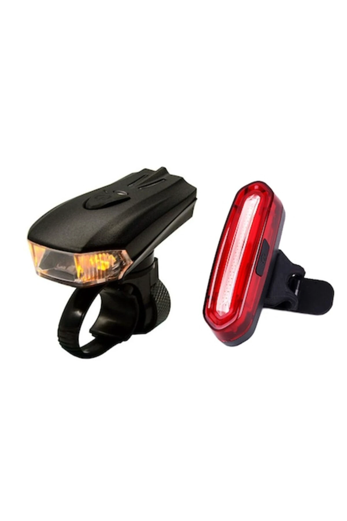 1. Far fata inteligent CARSONS 400 lumeni cu 3 leduri, stop spate line, reincarcabile USB, set lumini, negru