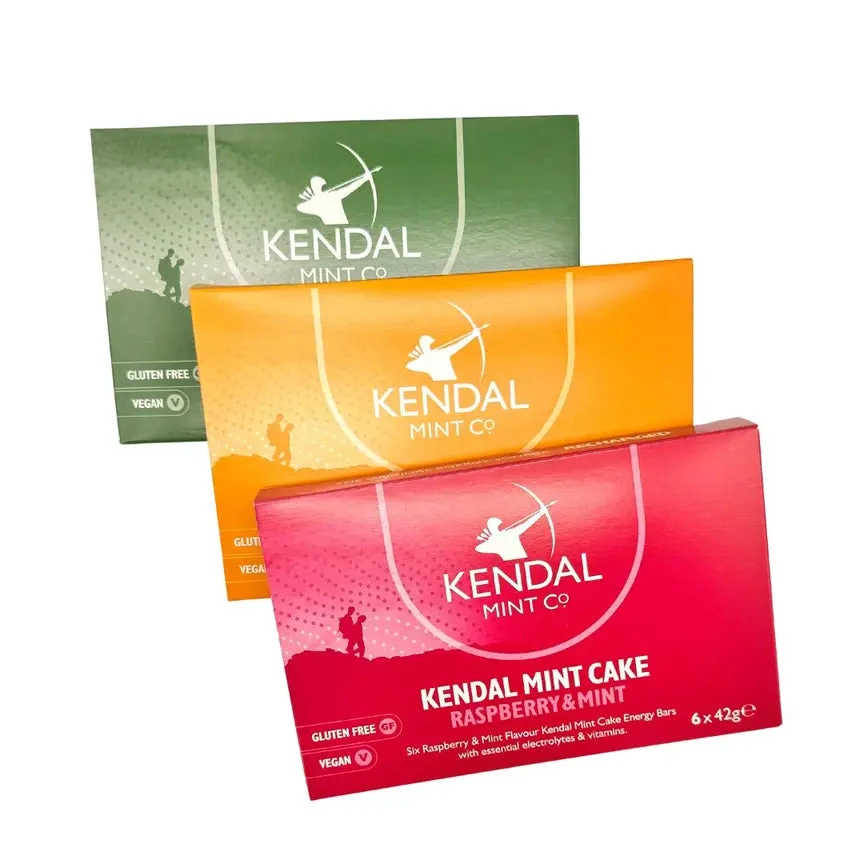 1. KMC Kendal Mint Cake Energy Bar Bundle | Chocolate Mint | Raspberry | Golden Brown - Mixed Flavours - Kendal Mint Co