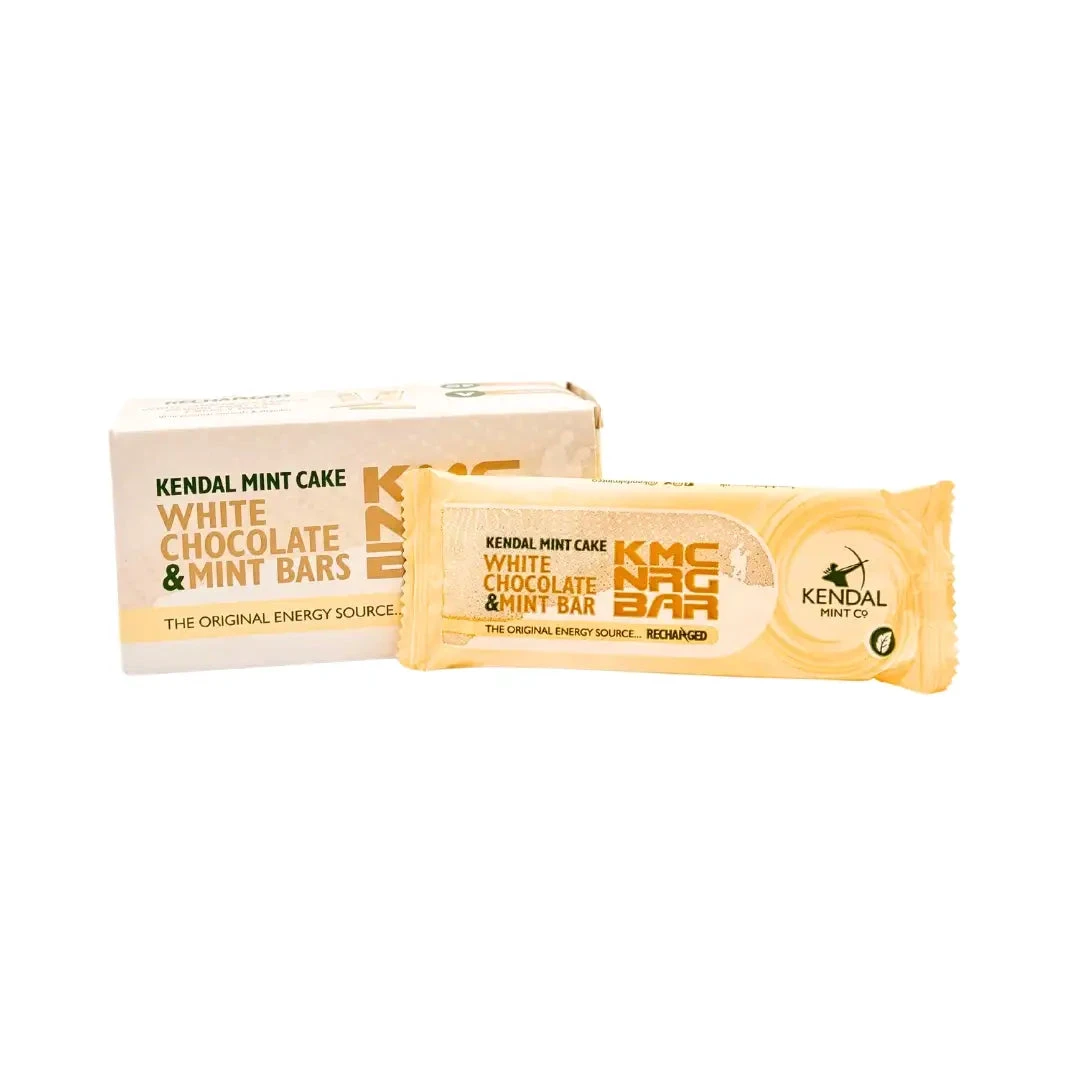 1. KMC NRG BAR: (Exclusive) White Chocolate Coated Kendal Mint Cake | 6 Bars x 50g | Vegetarian | Gluten Free