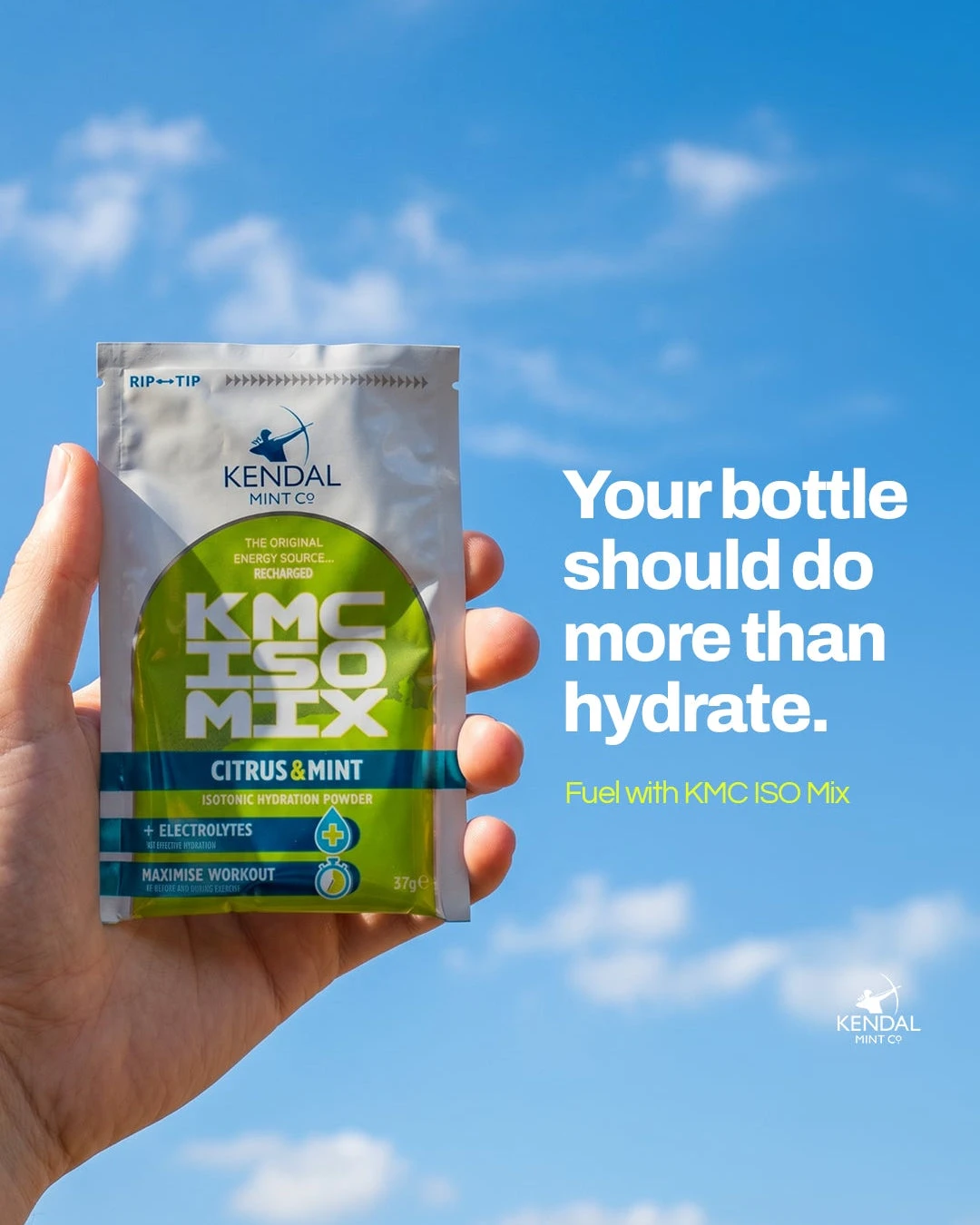 2. KMC ISO MIX Isotonic Hydration | +Electrolytes | Vegan & Gluten Free | 24 x 37g Gluten Free | Kendal Mint Co