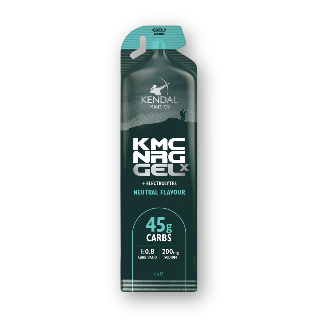 1. 12 GELs KMC Gel X NRG Gel | Unflavoured Energy Gel | Flavour Fatigue | 45G Carbs | 200mg Sodium | High Carb Energy Gel | Running, Marathons, Cycling | Kendal Mint Co