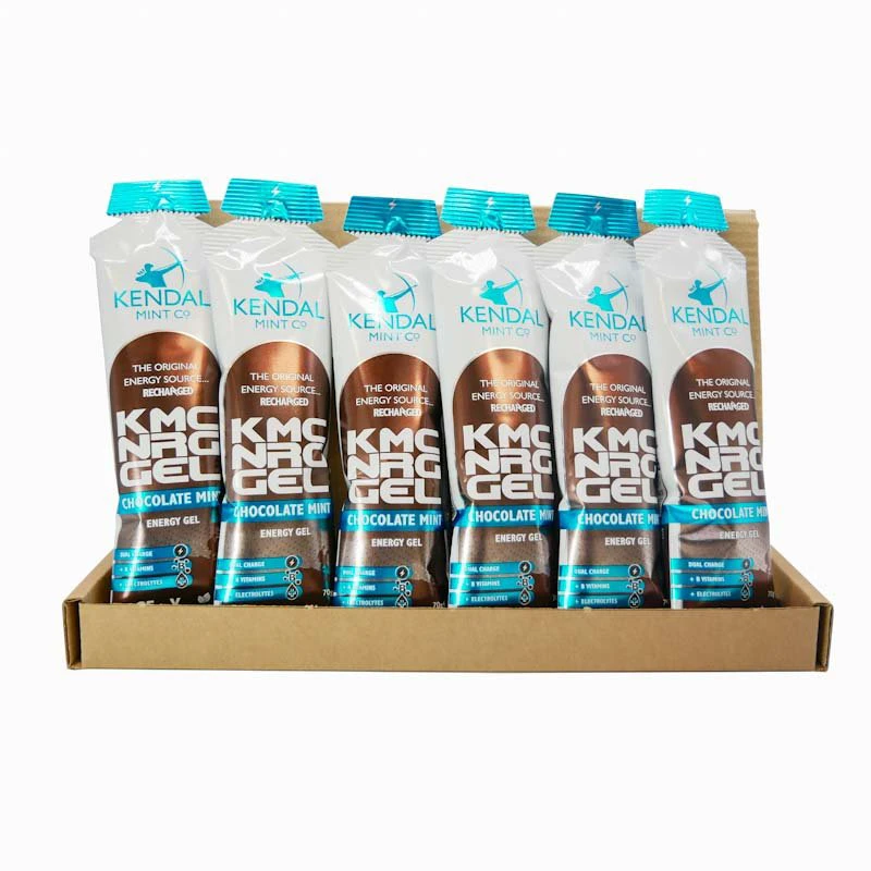 1. KMC NRG GEL Chocolate Mint Isotonic Energy Gel | 6 x 70g | Ideal for Running, Cycling, Swimming, Triathlons, & Marathons