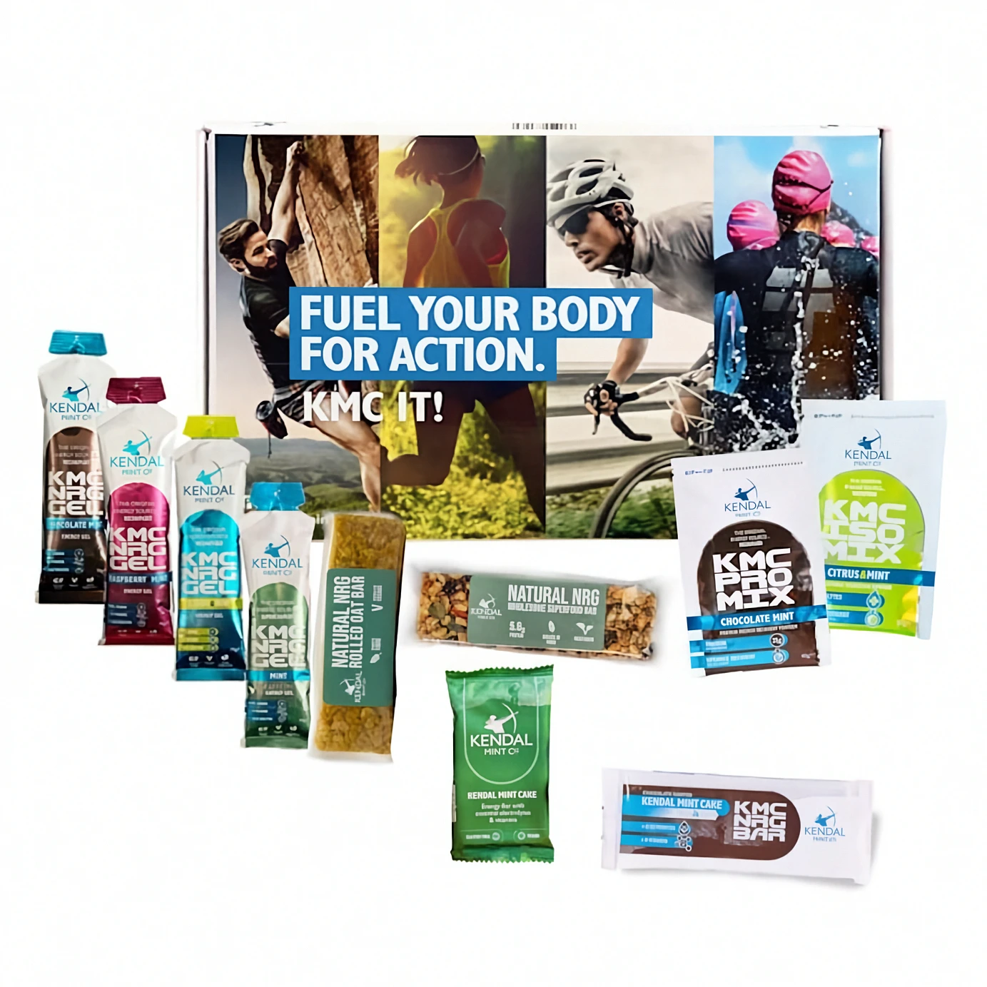 1. KMC Product Taster Pack | Kendal Mint Energy Bars, Energy Gels, Isotonic & Protein Recovery Power - Kendal Mint Co