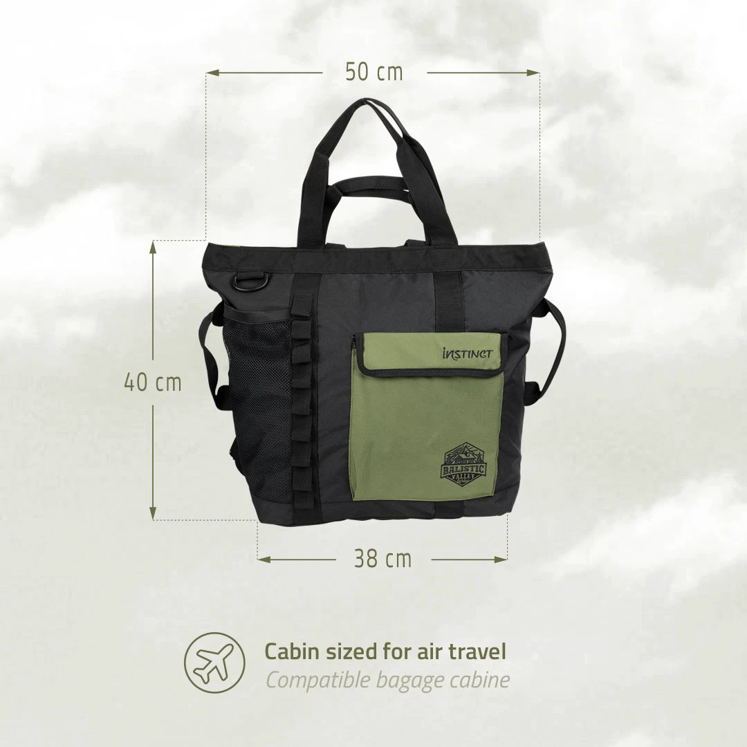 22. Instinct - geanta multifunctionala Ballistic Tote 35 litri - negru verde army