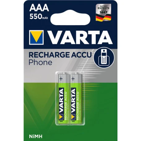 3. Varta - set acumulatori AAA Recharge Accu Phone 550 mAh - 2 buc