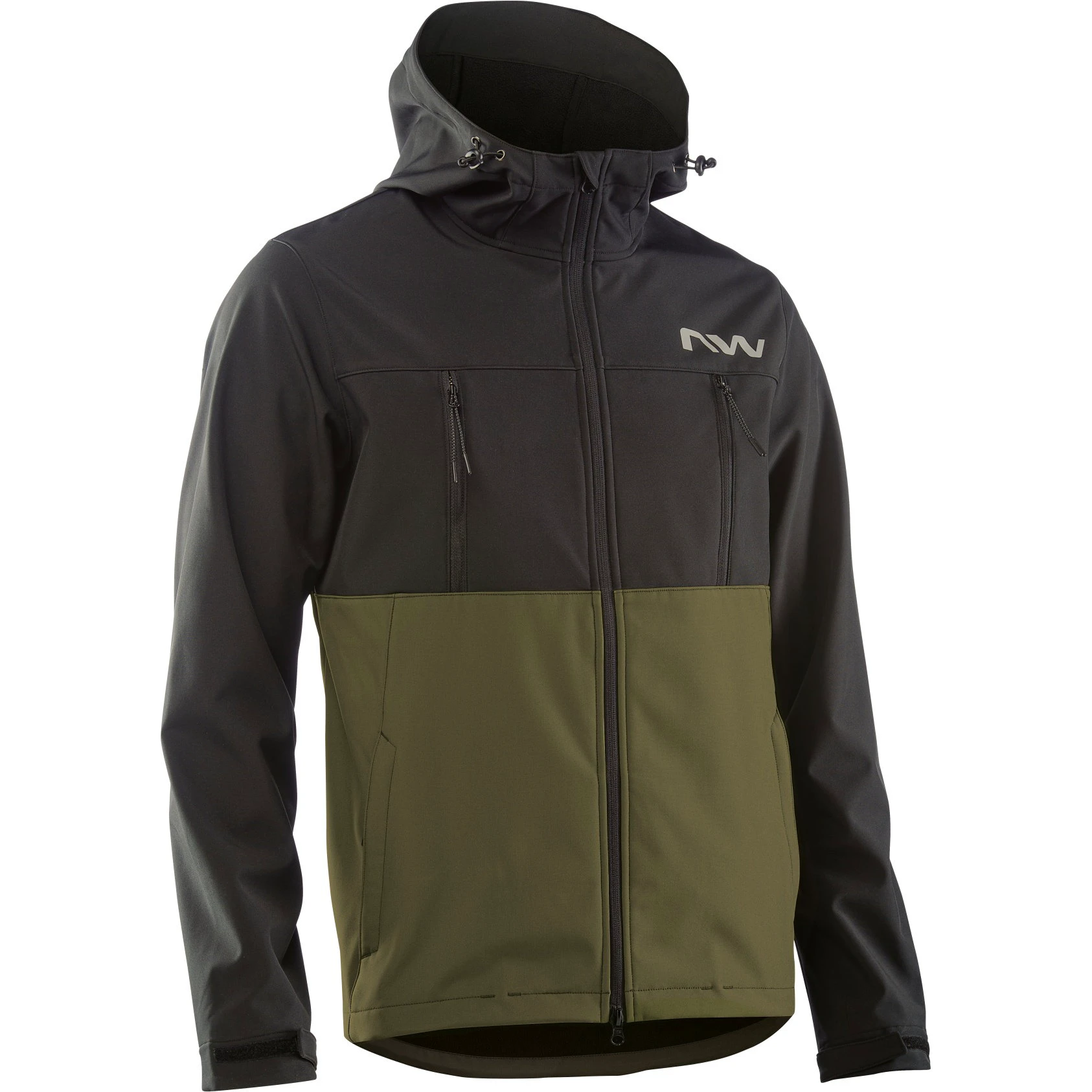 Northwave - jacheta ciclism iarna pentru barbati All mountain Easy Out Softshell - negru verde inchis padure - 165513