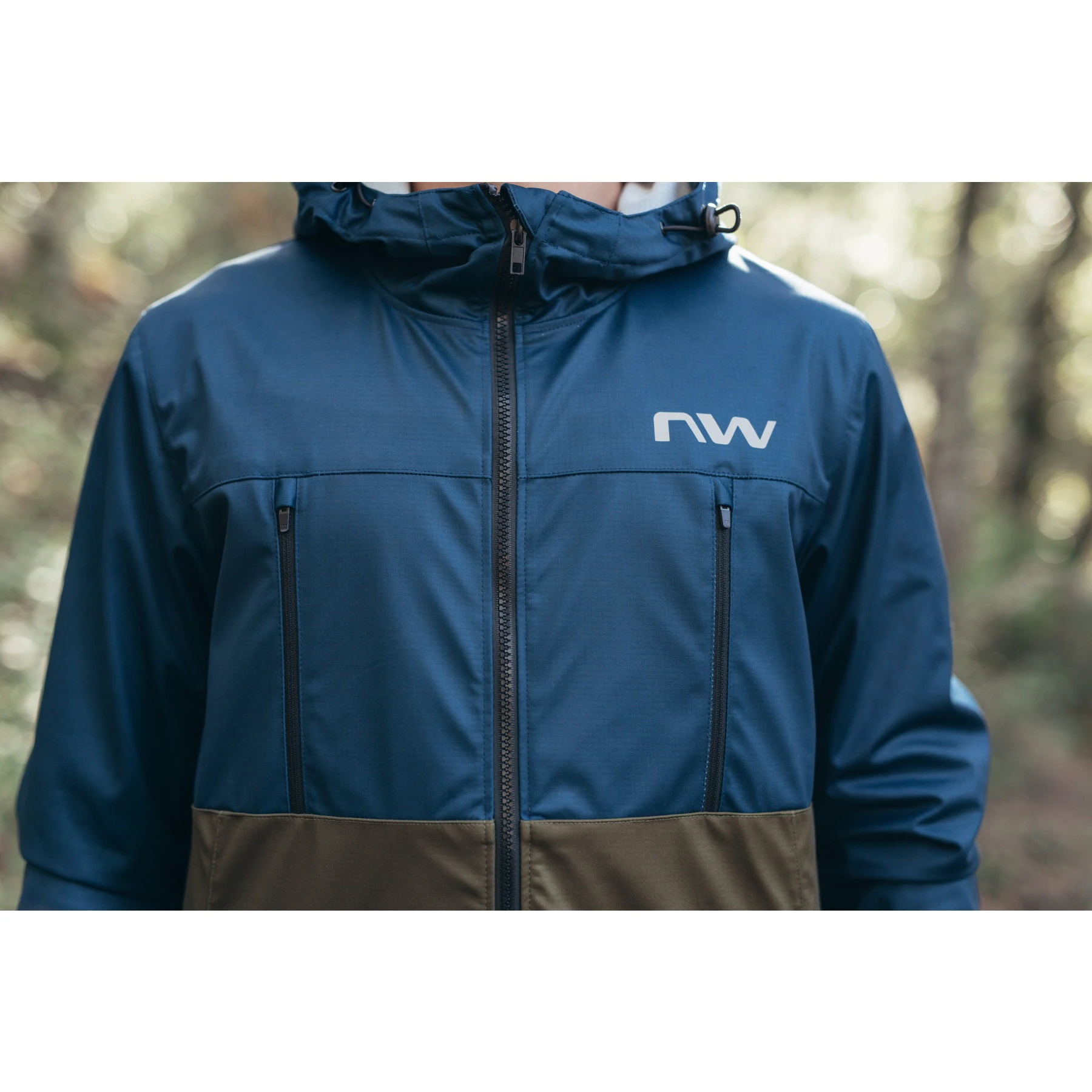 4. Northwave - jacheta ciclism iarna pentru barbati All mountain Easy Out Softshell - negru verde inchis padure
