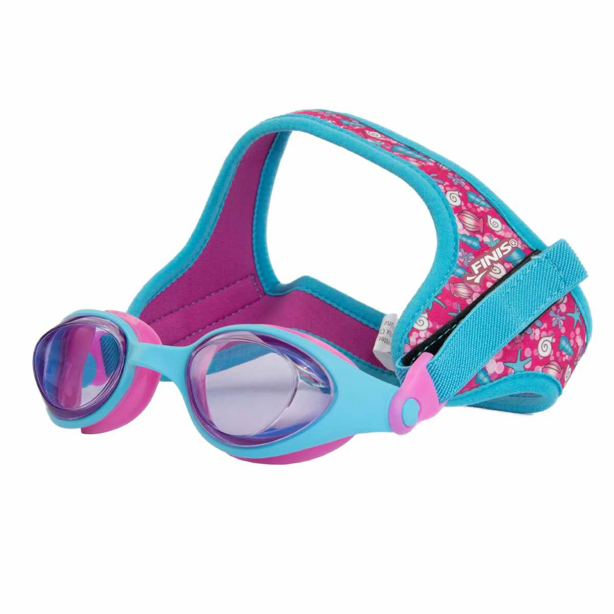 Finis - ochelari inot pentru copii DragonFlys Shell Tint - roz intens albastru deschis cu lentile transparente - 56532