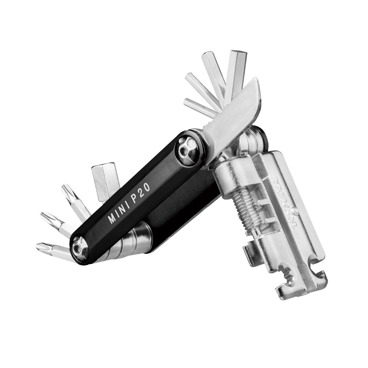 1. Topeak - set chei bicicleta Mini P20 multitool - negru argintiu