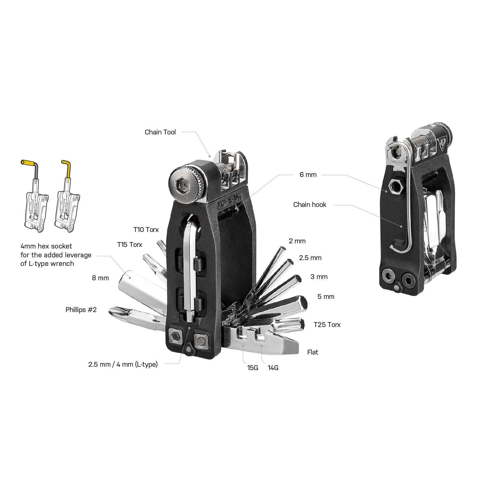 8. Topeak - set mini chei Bicicleta Ninja Master multitool + ToolBox T16