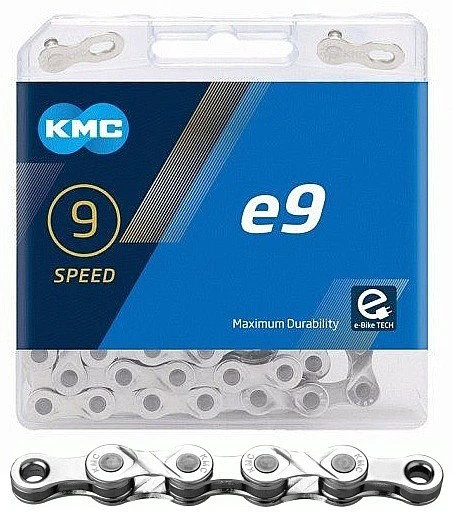1. Lant KMC E9 Silver 9 viteze, 122 zale, Ebike, Argintiu