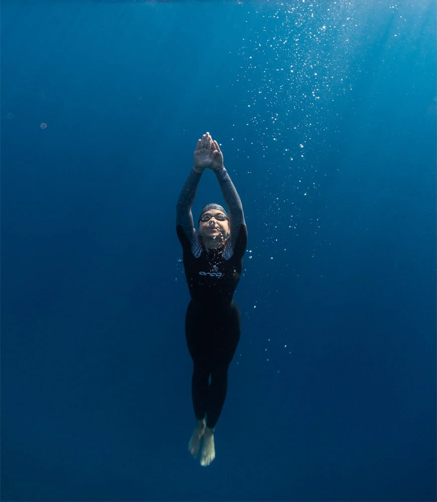 7. Orca - costum neopren pentru femei Freedive Zen 1 P wetsuit - negru gri alb