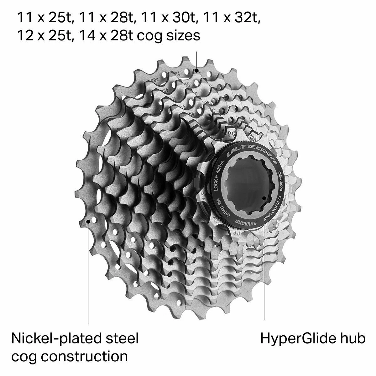 3. Shimano - bloc caseta pinioane pentru bicicleta sosea Ultegra CS-R8000 - 11 viteze - 11-28T