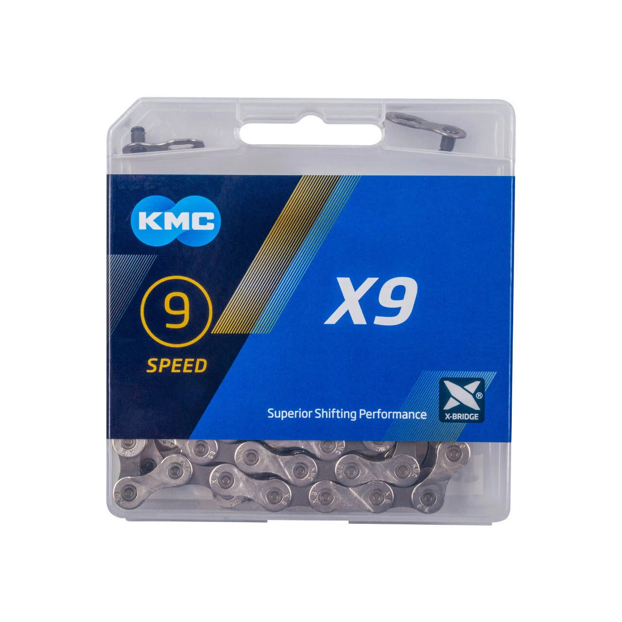 1. Kmc - Lant Bicicleta 9 viteze X9, 114 zale - gri argintiu