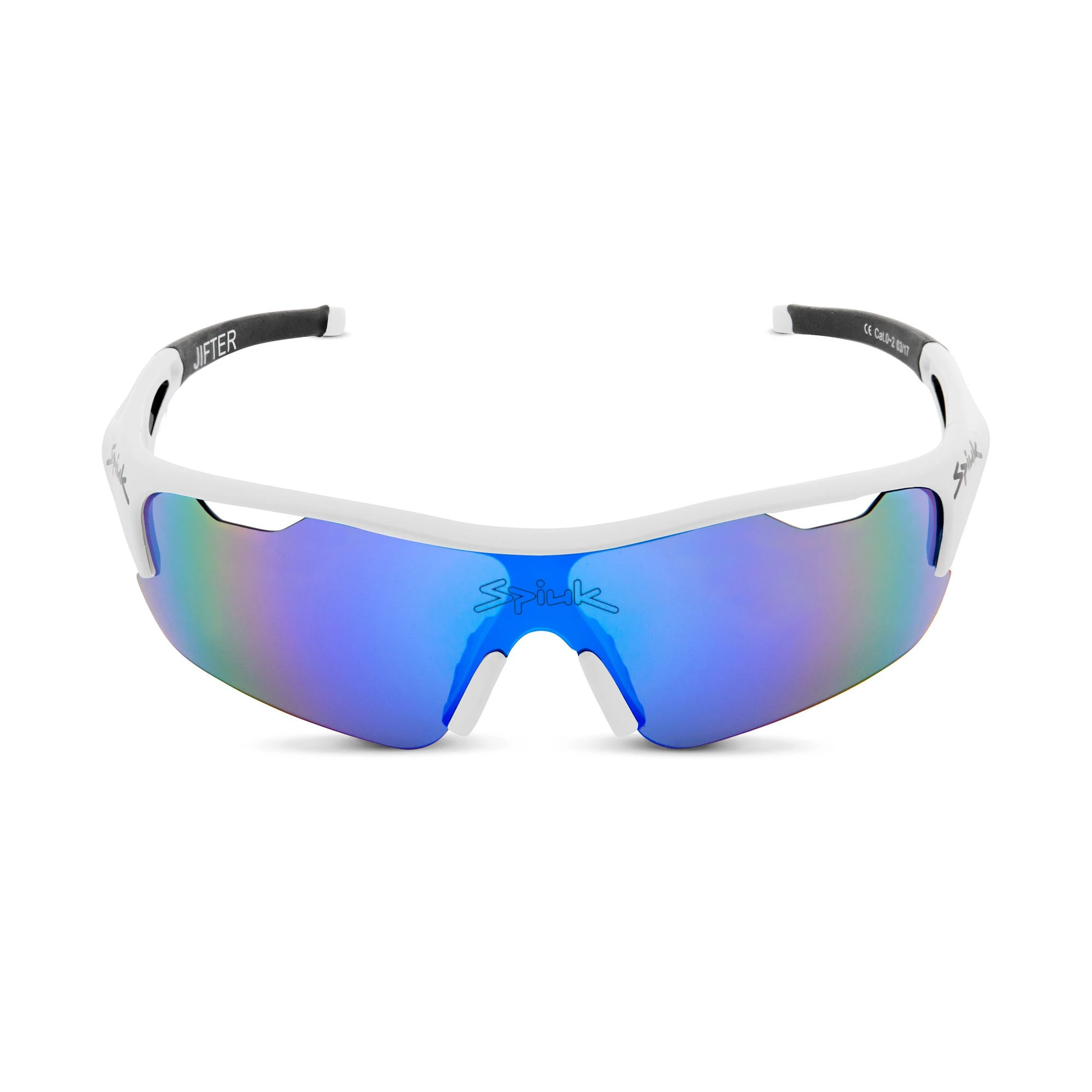 2. Spiuk - ochelari soare sport Jifter, 3 lentile de schimb transparent, portocaliu si albastru oglinda - rama alba