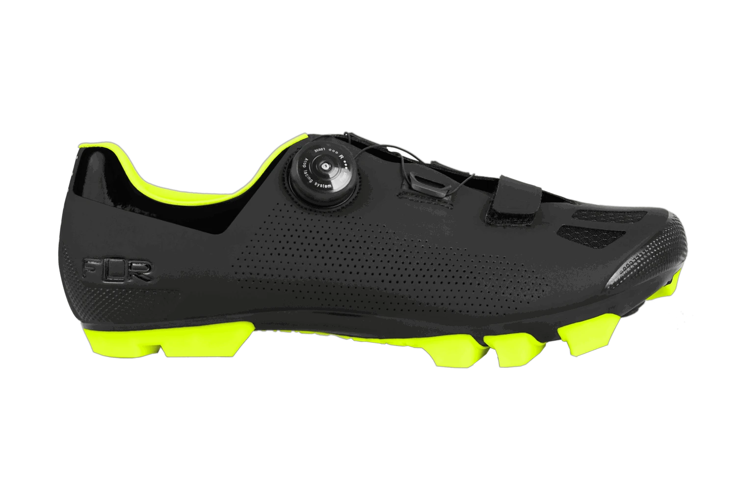 4. Pantofi ciclism FLR F-70 Elite Mtb - Negru/Galben neon