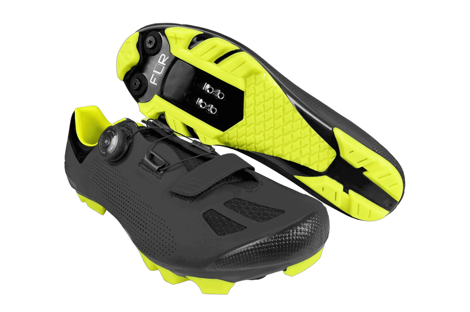5. Pantofi ciclism FLR F-70 Elite Mtb - Negru/Galben neon