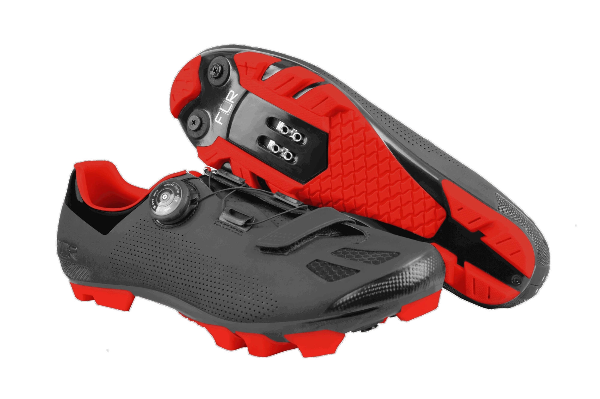 5. Pantofi ciclism FLR F-70 Elite Mtb - Negru/Rosu