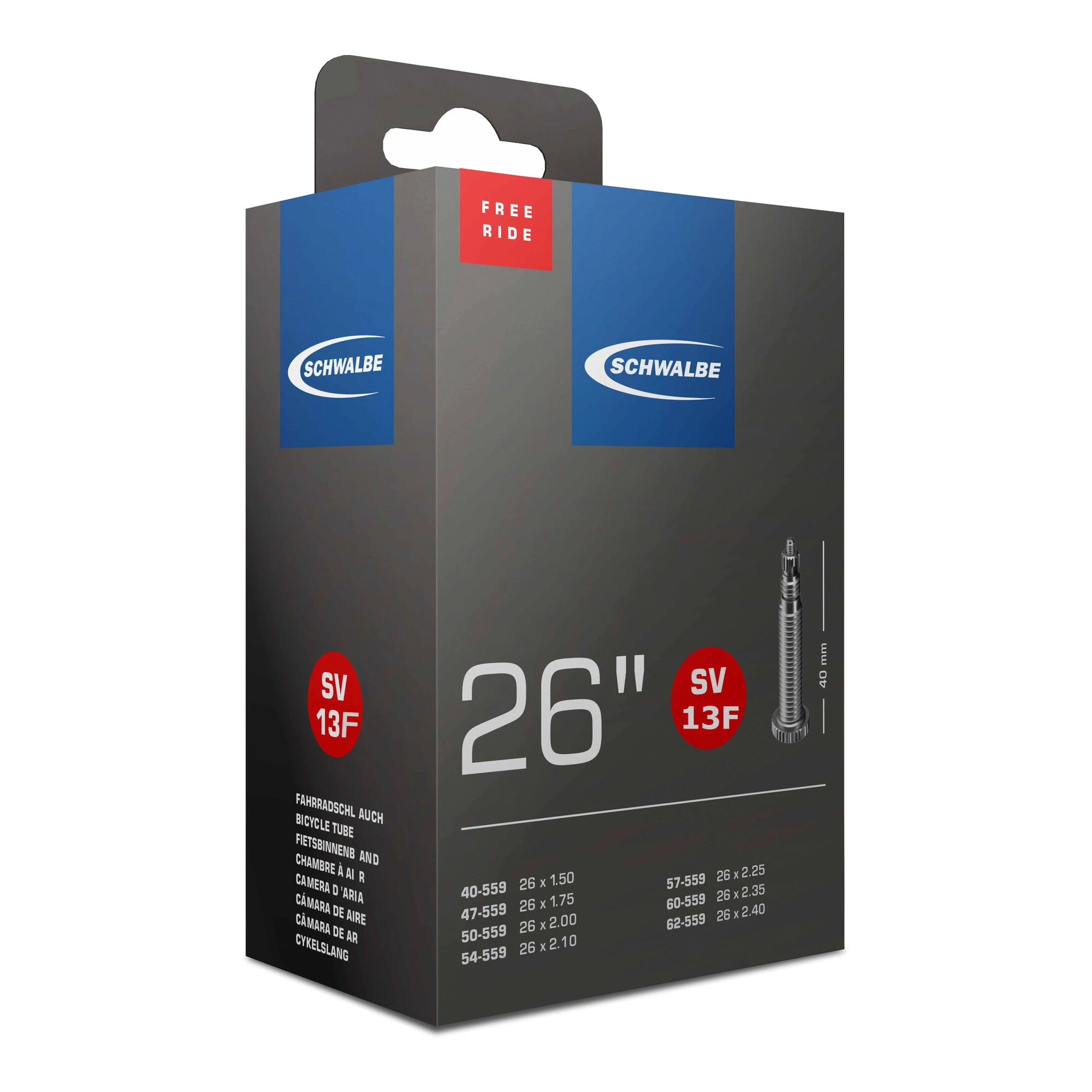 1. Camera SCHWALBE SV13F FREERIDE 26'' (54/75-559) EK 40mm
