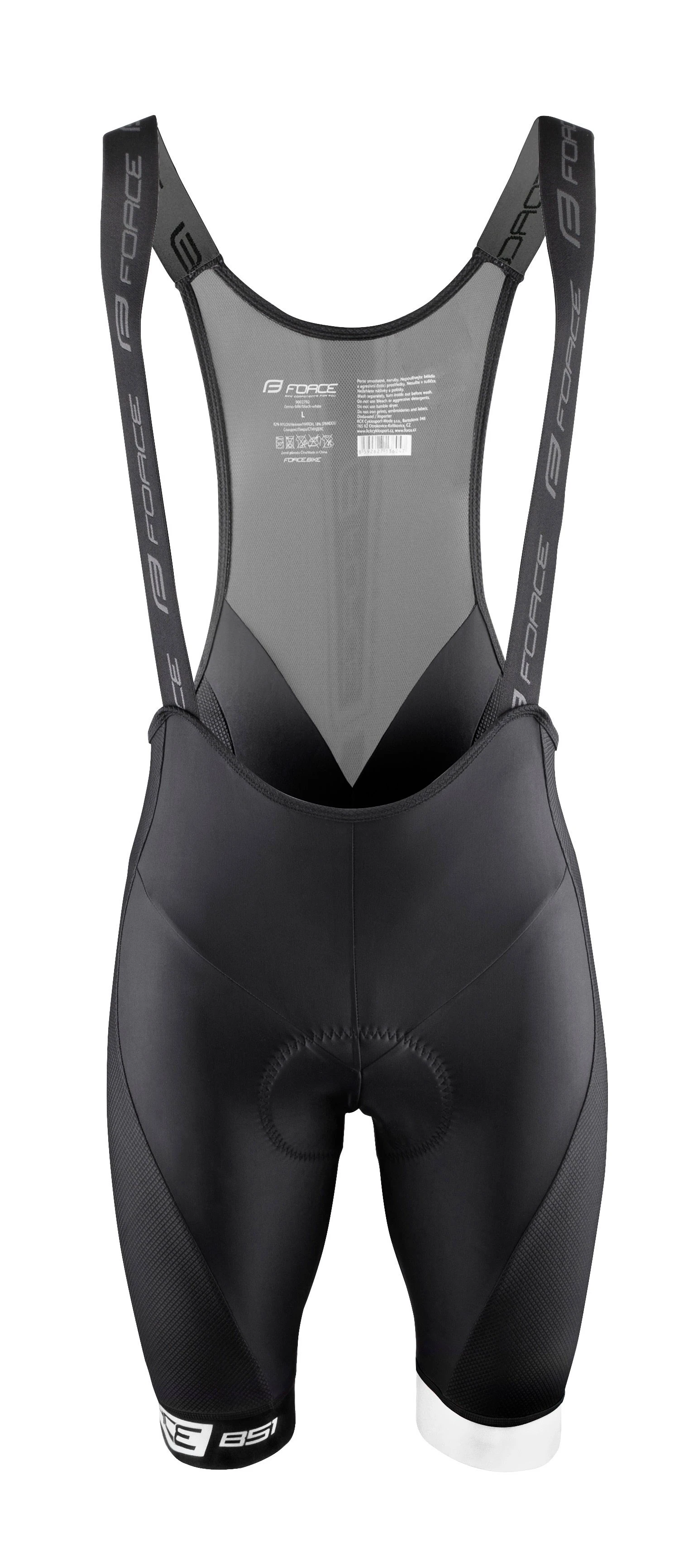 2. Pantaloni scurti cu bazon si bretele Force B51 Negru-Alb