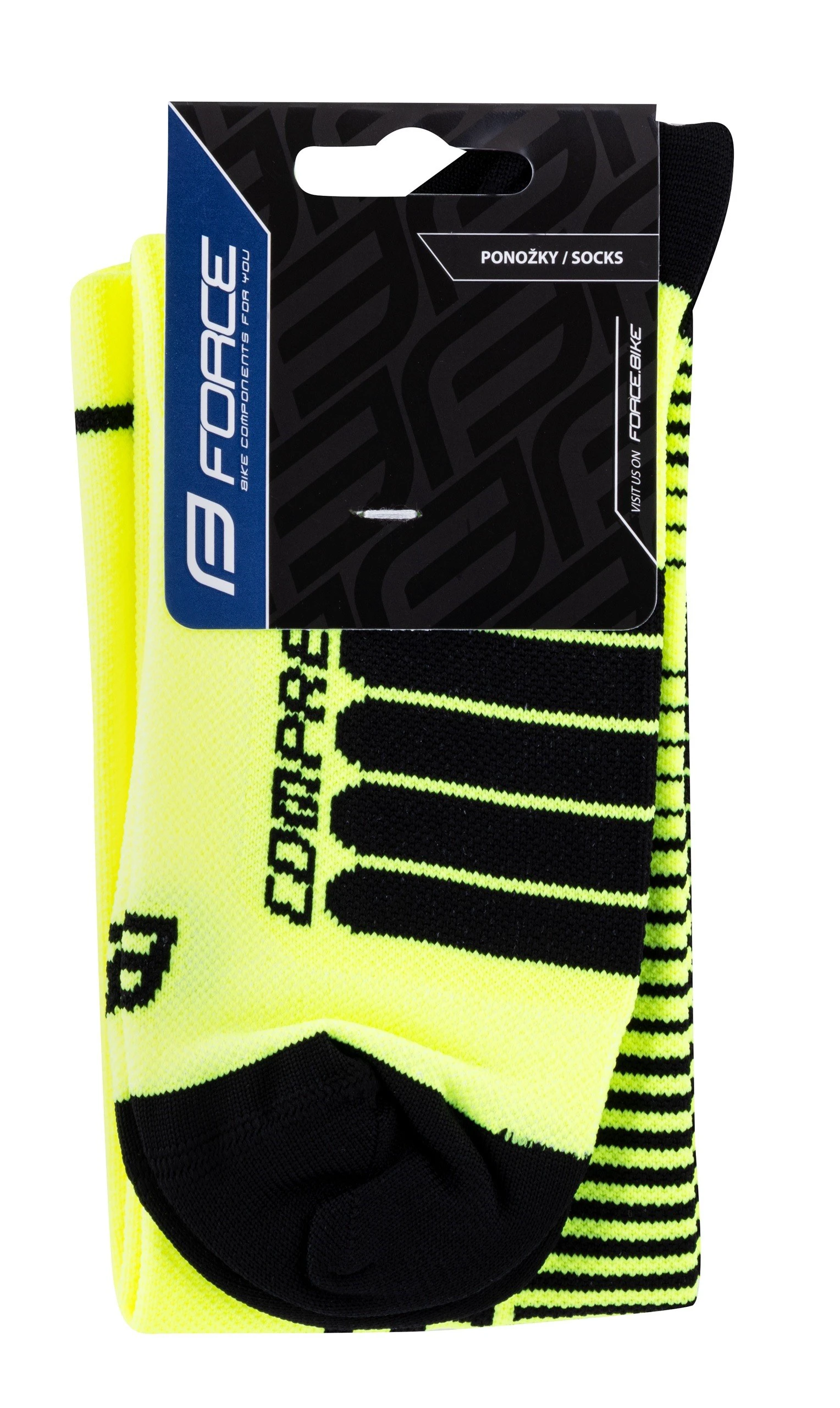2. Sosete lungi Force Compress, negru/fluo, S-M (36-41)