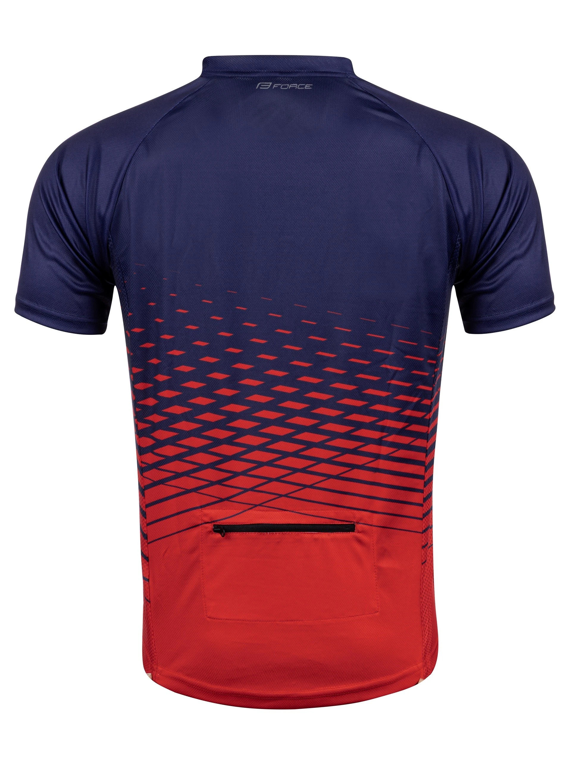 3. Tricou maneca scurta Force MTB Angle, albastru/rosu, XXL