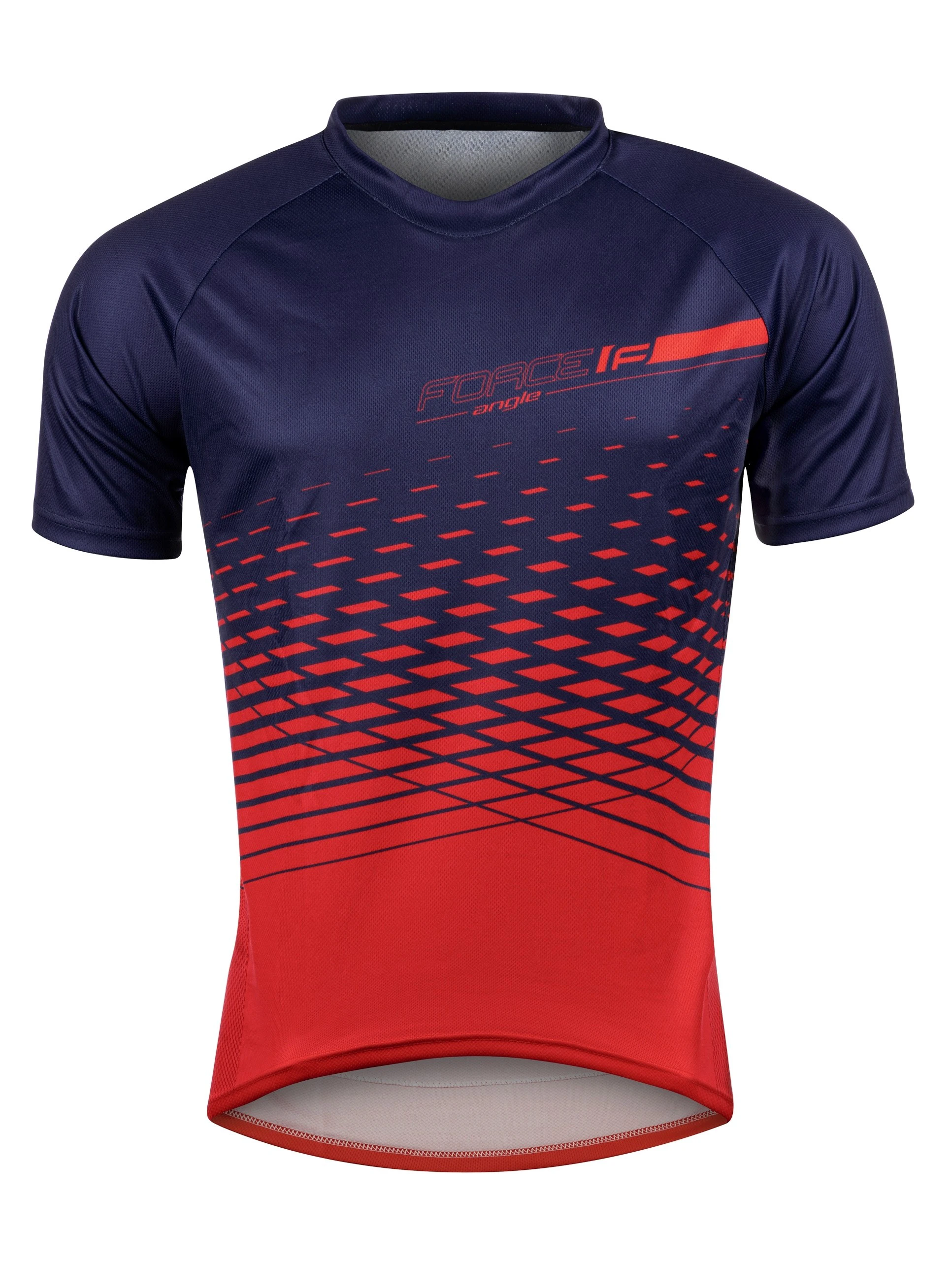 2. Tricou maneca scurta Force MTB Angle albastru/rosu