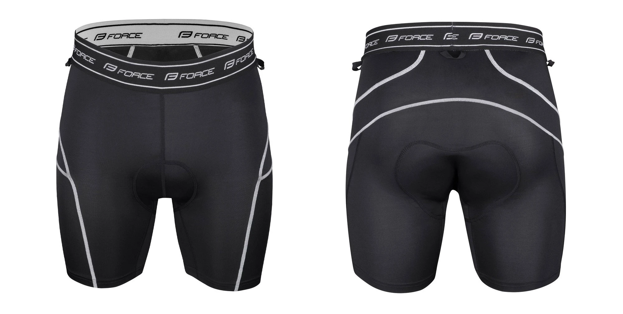 2. Pantaloni Force Blade MTB cu sub-pantaloni cu bazon Negru/Fluo