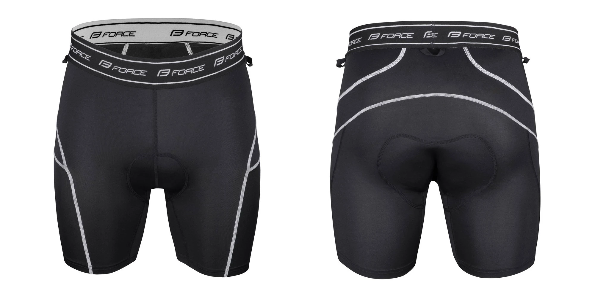 3. Pantaloni Force Blade MTB cu sub-pantaloni cu bazon Negru