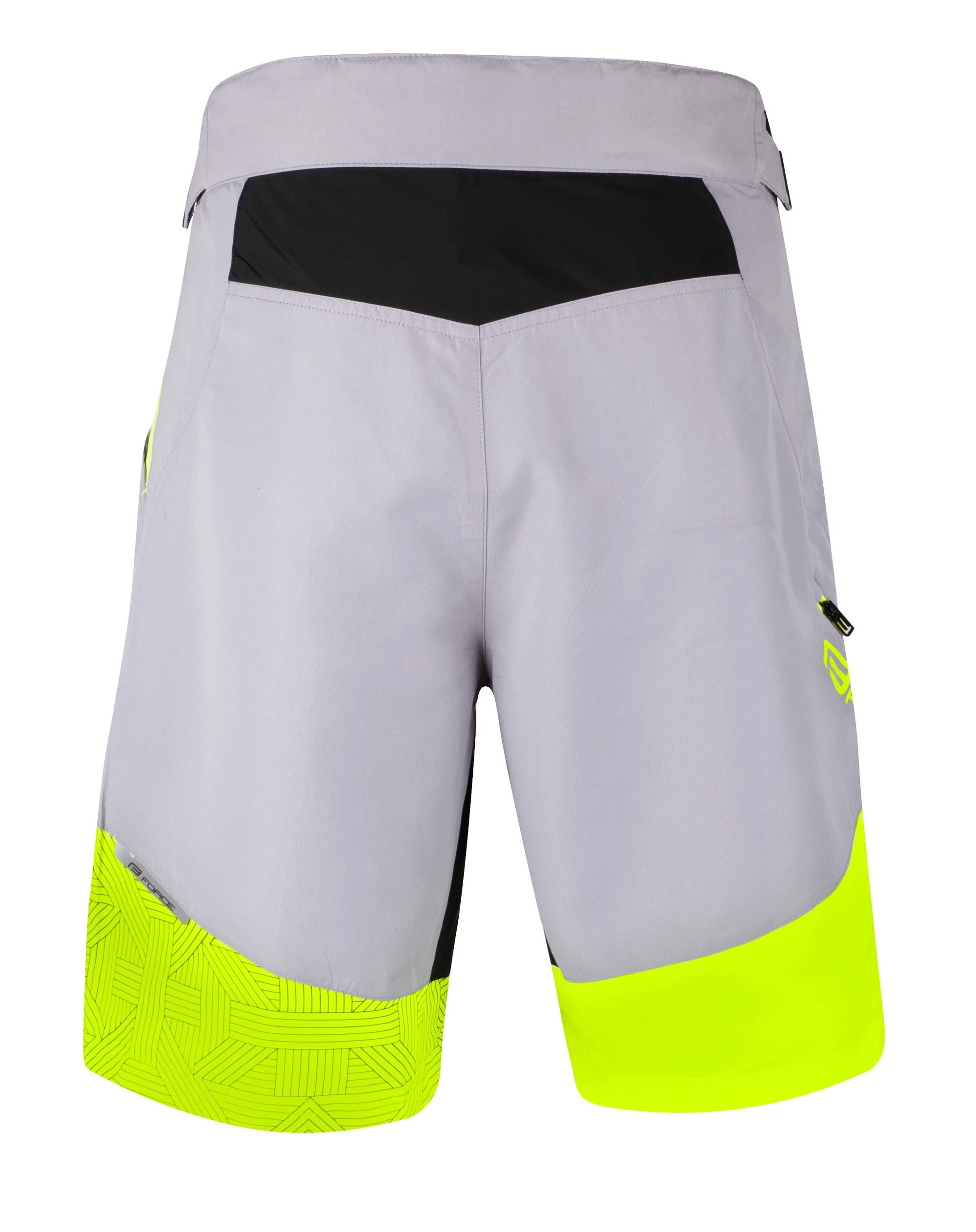 2. Pantaloni scurti Force Storm pana la talie cu bazon, gri/fluo