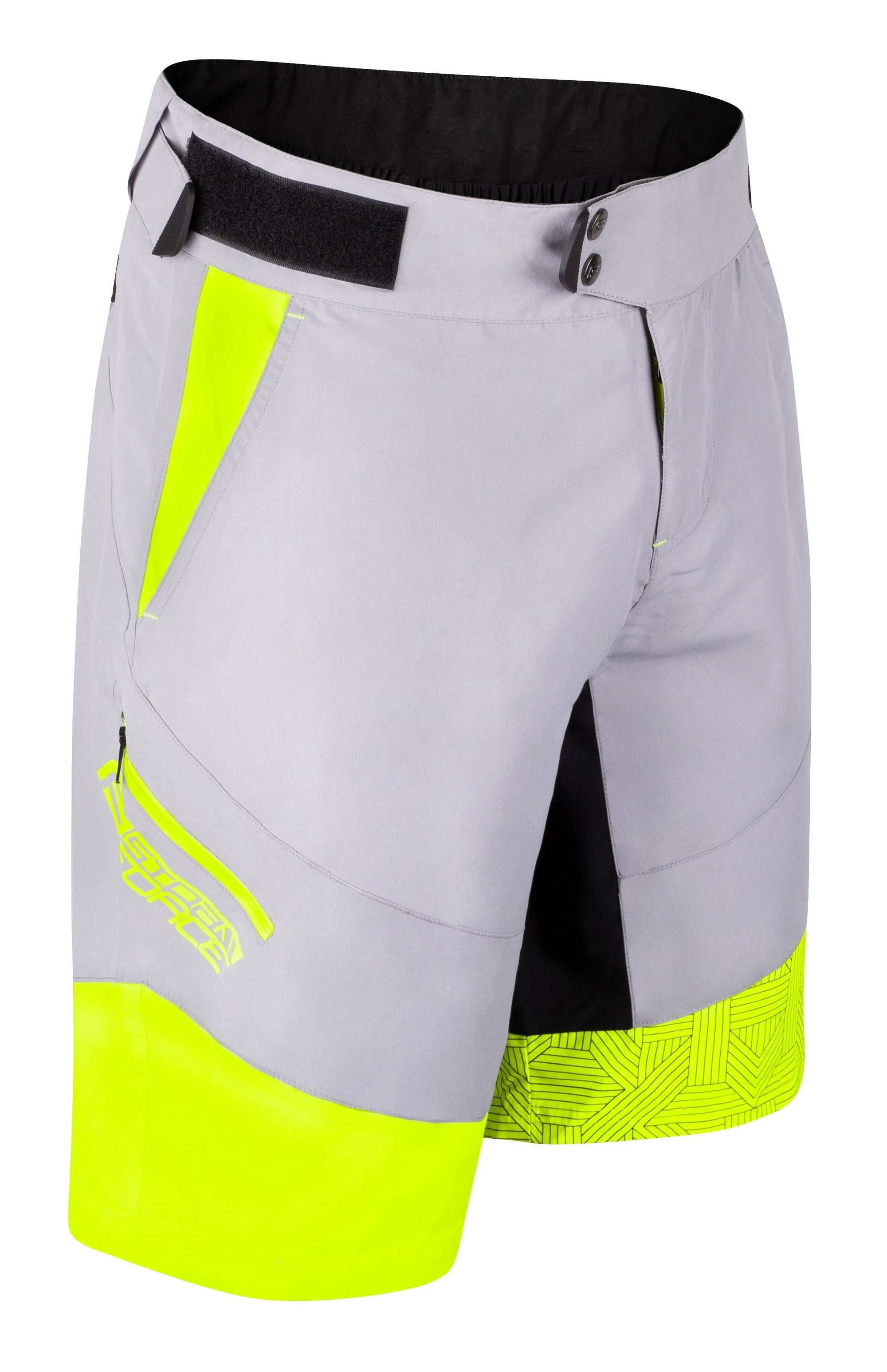 4. Pantaloni scurti Force Storm pana la talie cu bazon, gri/fluo