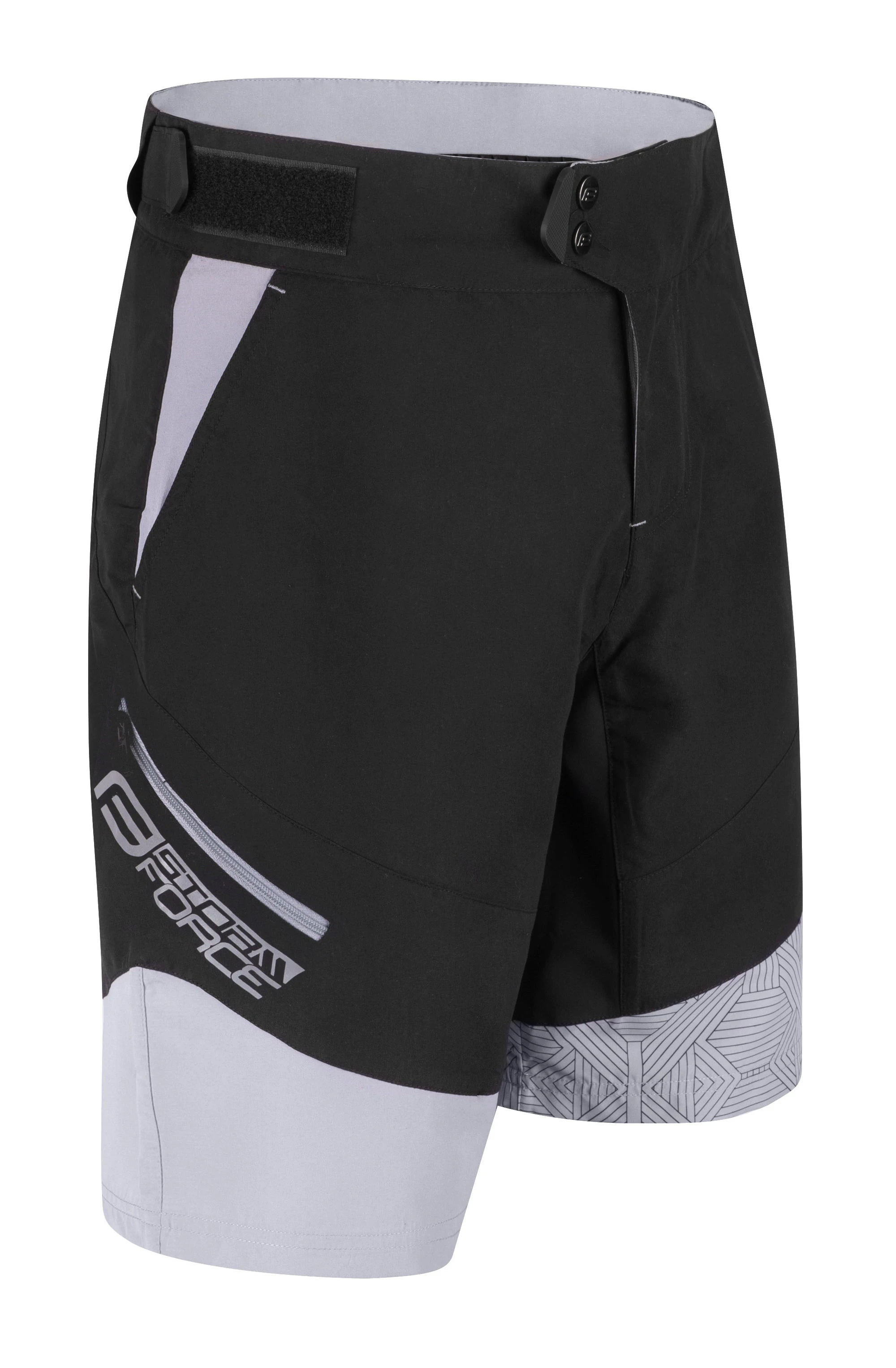 3. Pantaloni scurti Force Storm pana la talie cu bazon, negru/gri