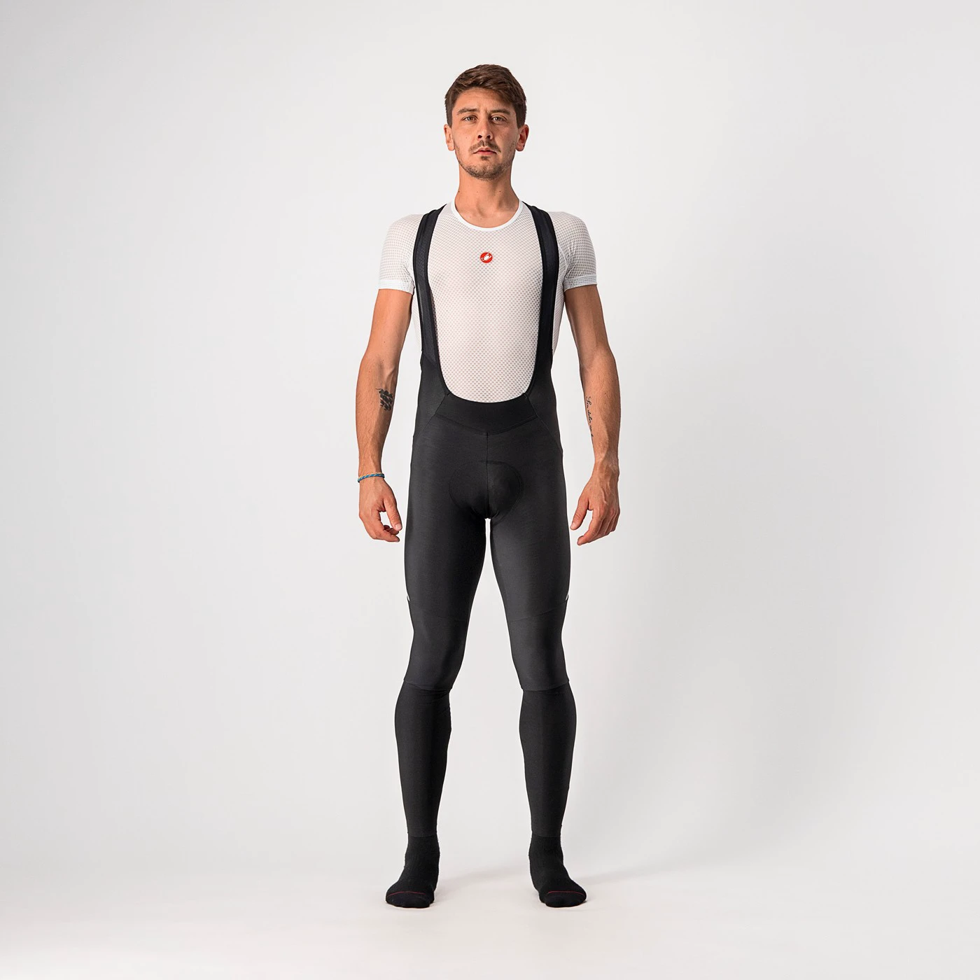 1. Pantaloni lungi cu bretele Castelli Velocissimo 5, Negru/Gri, XXXL