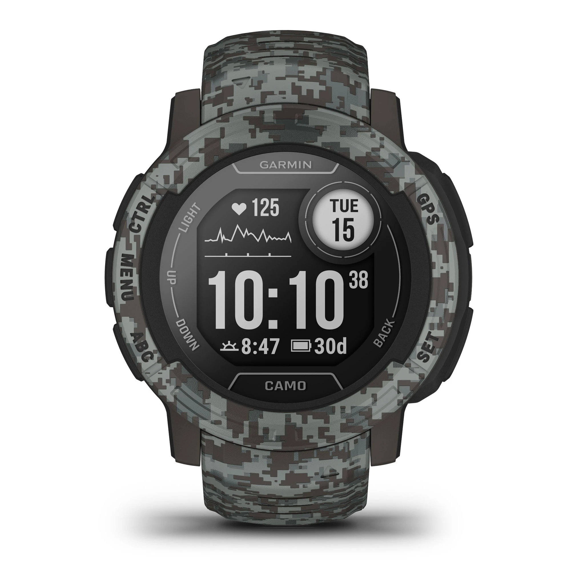 1. Garmin - Instinct 2 smartwatch robust cu GPS - editie Camo - Graphite Camo