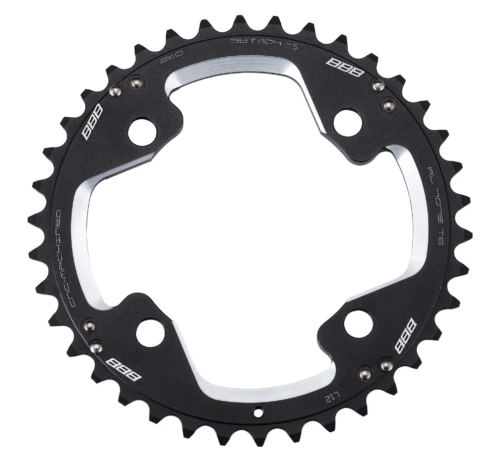 1. Placa pedalier BBB MTBGear comp. 2x10 Shim. XT 38T/104mm